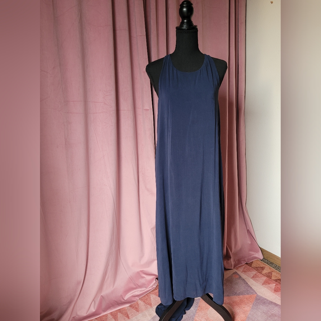 Alice+Olivia Silk Navy Blue Maxi Dress
